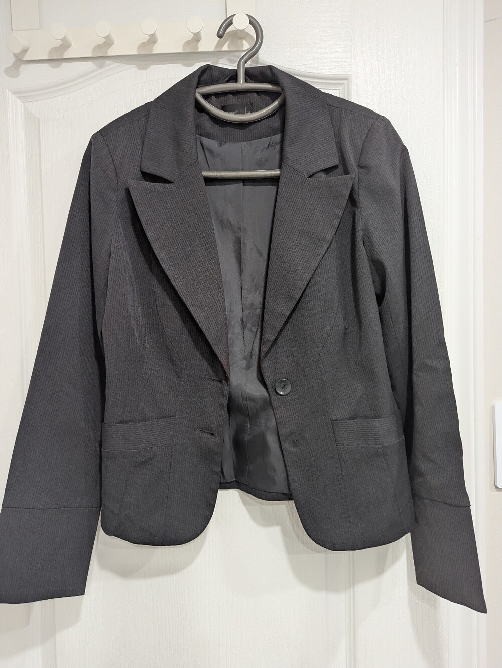 Vero Moda Women's Black Pinstripe Blazer
